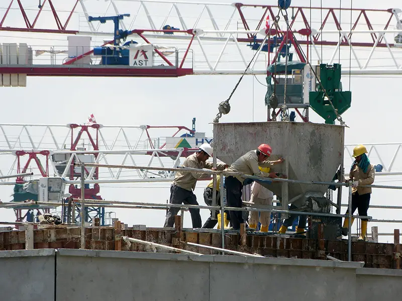 Construction crane building