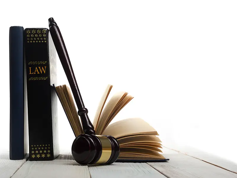 Law book and gavel