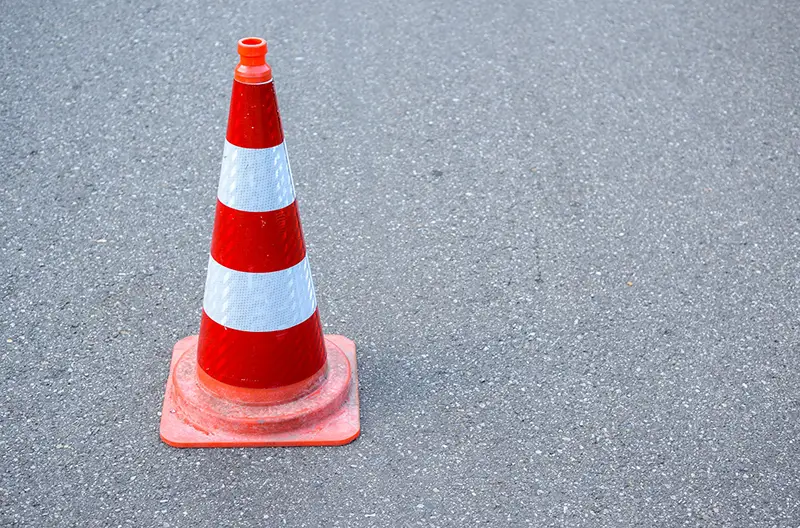 Safety cone road sign