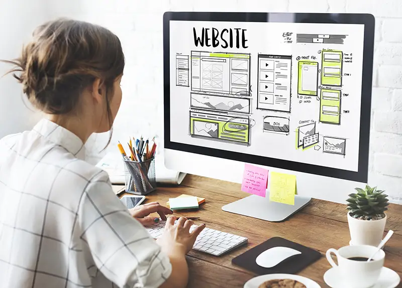 Website development layout sketch drawing