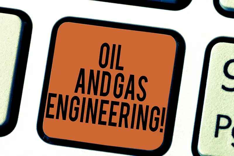 Oil and gas engineering text concept