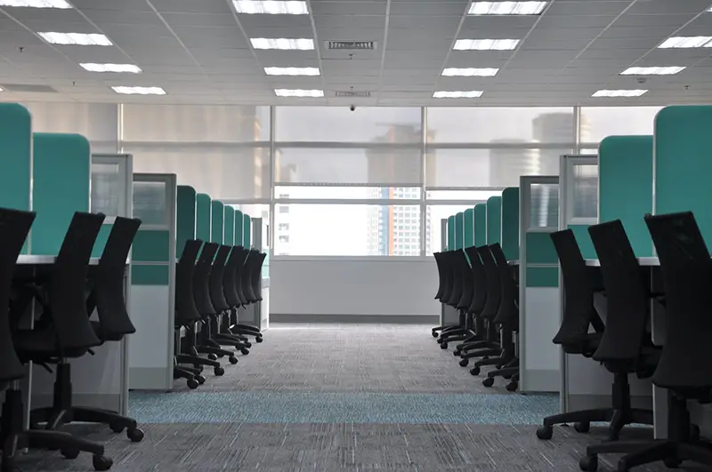 business premises showing office chairs and cubicles