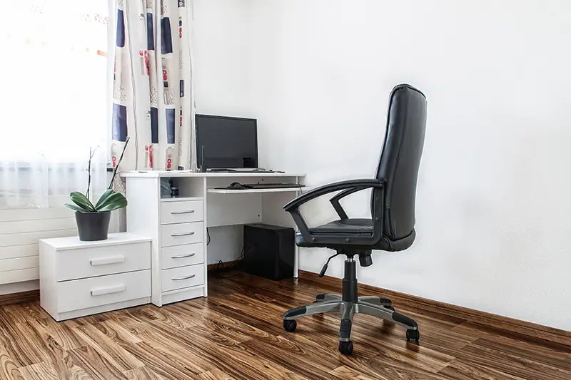 noble office room with laminate floor