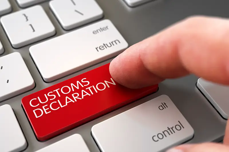 Hand Finger Press Customs Declaration Keypad.