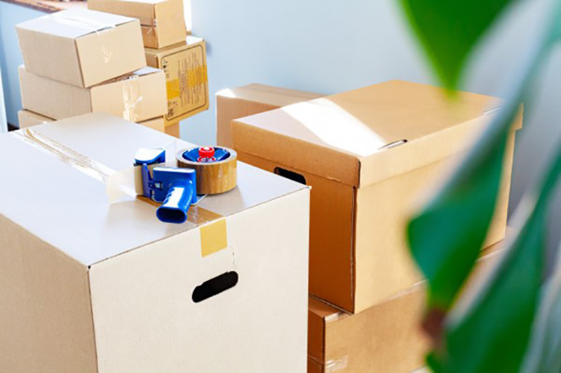 Brown boxes and packaging tape