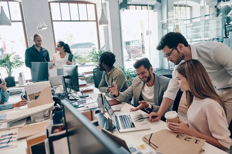 People working in the office