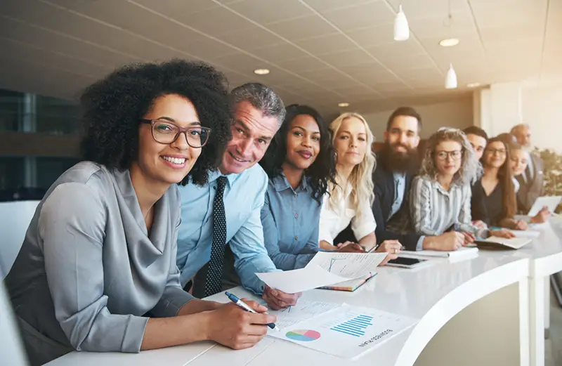 Group of diverse corporate colleagues