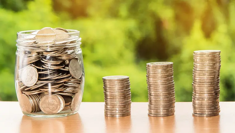 Coins in a jar