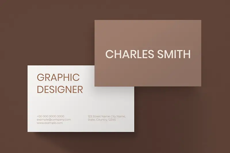 brown business card - front and back
