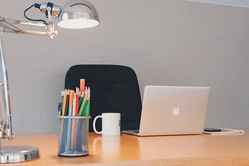 lamp providing good lighting for working on the computer at a desk