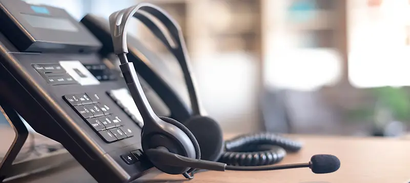 VOIP headset for customer service support (call center) concept