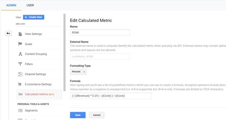 Calculated Metrics in Google Analytics