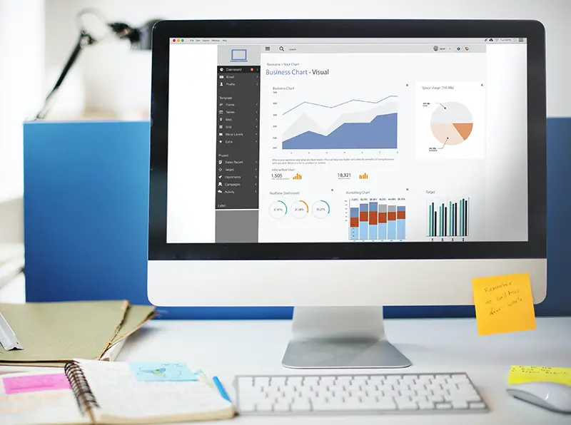 Business Chart Visual Graphics Report Concept