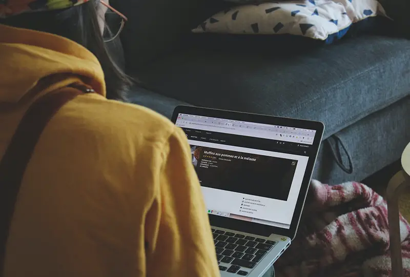 Woman using laptop