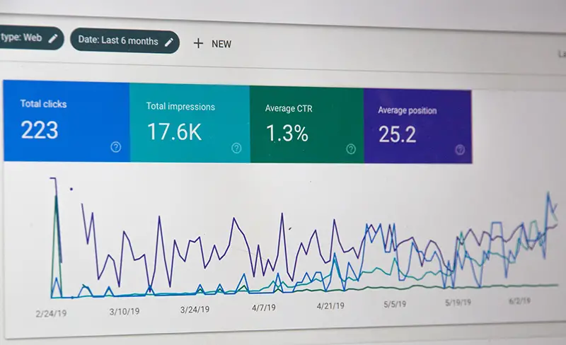 Data screengrab on monitor