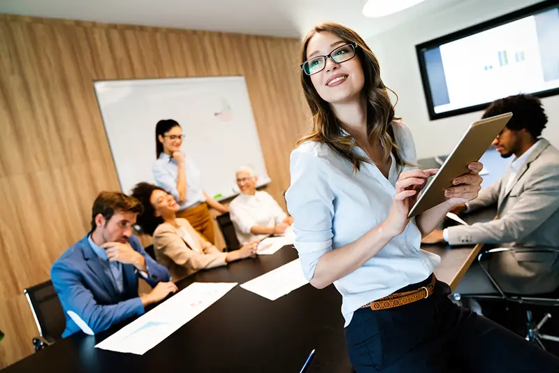 Entrepreneurs and business people conference in modern meeting room