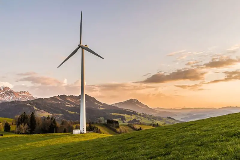 Windmill in the middle of the field