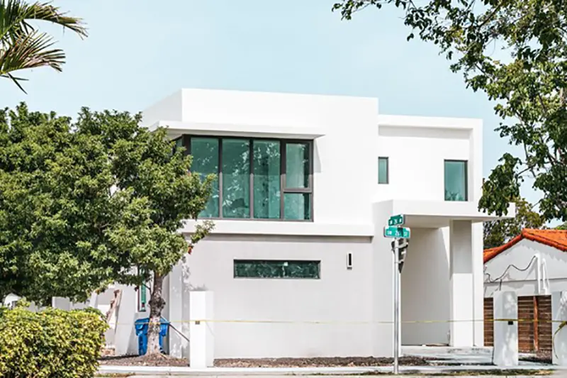 House painted with white