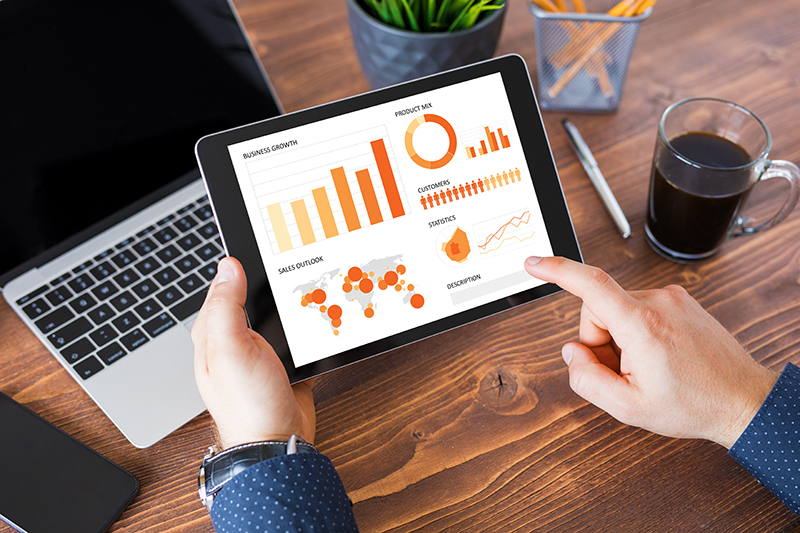 Business statistics analysis concept