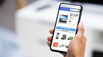 Person using mobile ecommerce apps