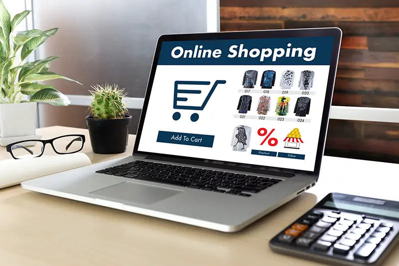 Online shopping business concept