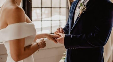 Couple in a wedding ceremony