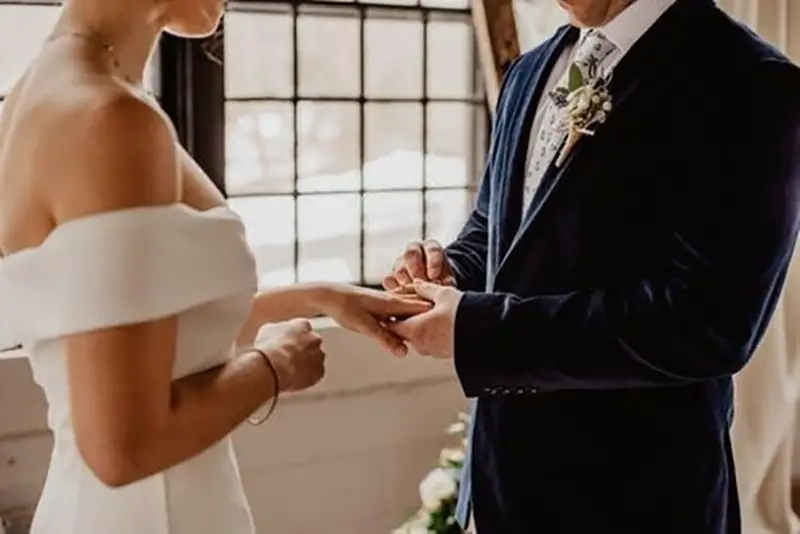 Couple in a wedding ceremony