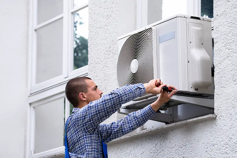 Man working in air conditioning