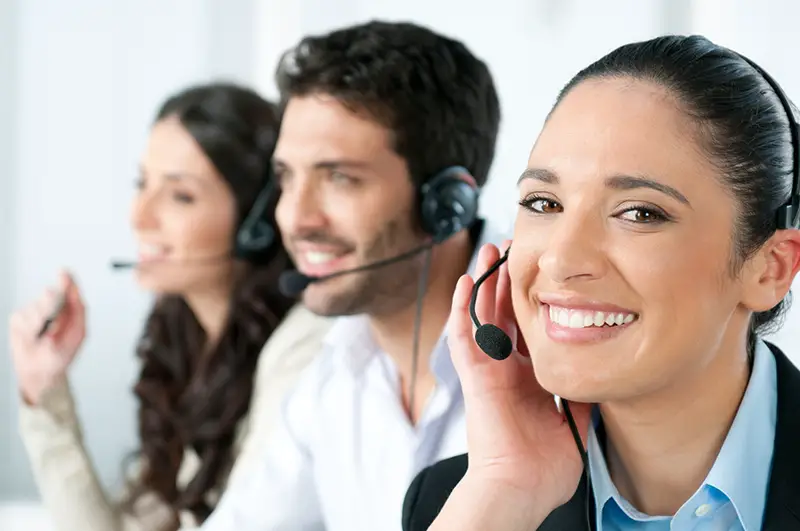 Woman smiling working as customer service