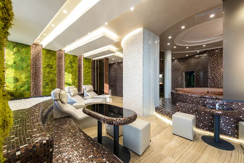 Interior of modern luxury spa zone