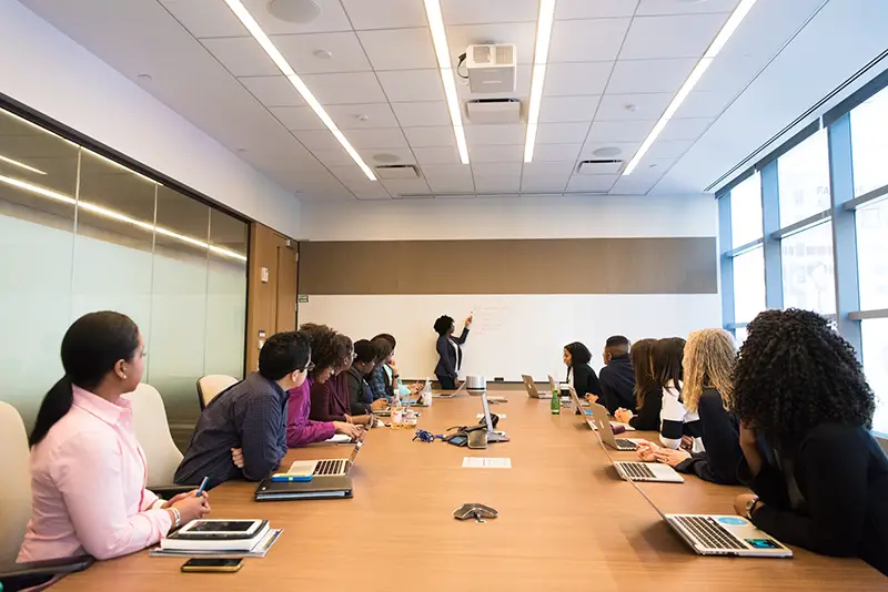 People in a conference table