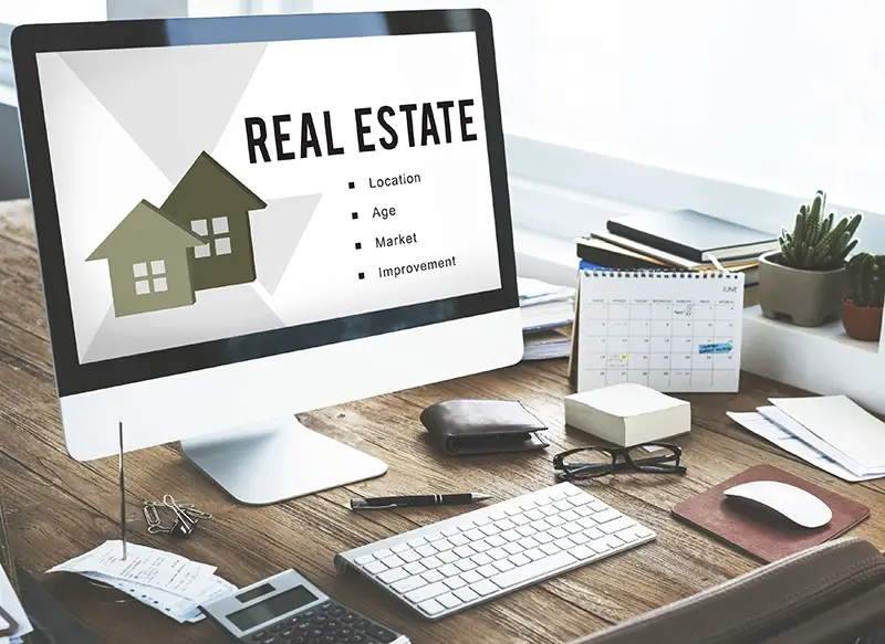 Real Estate Concept on computer screen