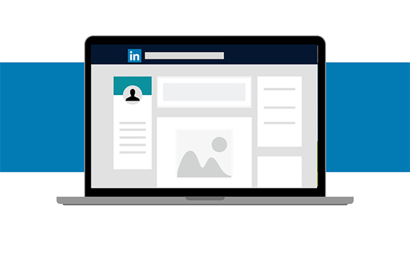 LinkedIn Profile on computer screen illustration