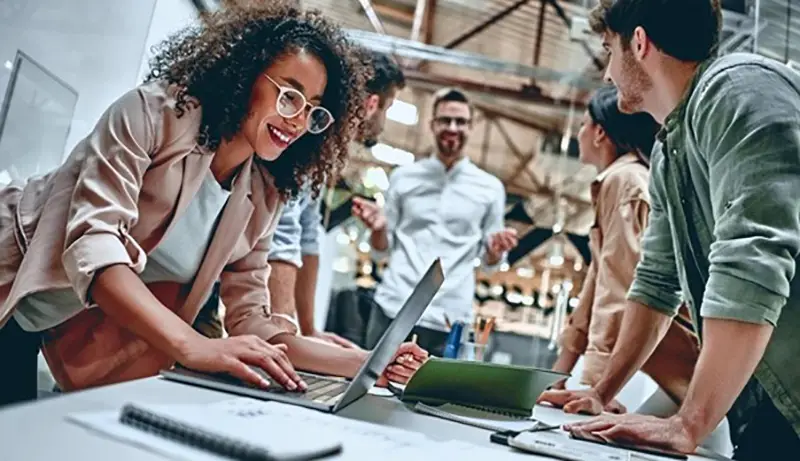 Group of people having team meeting