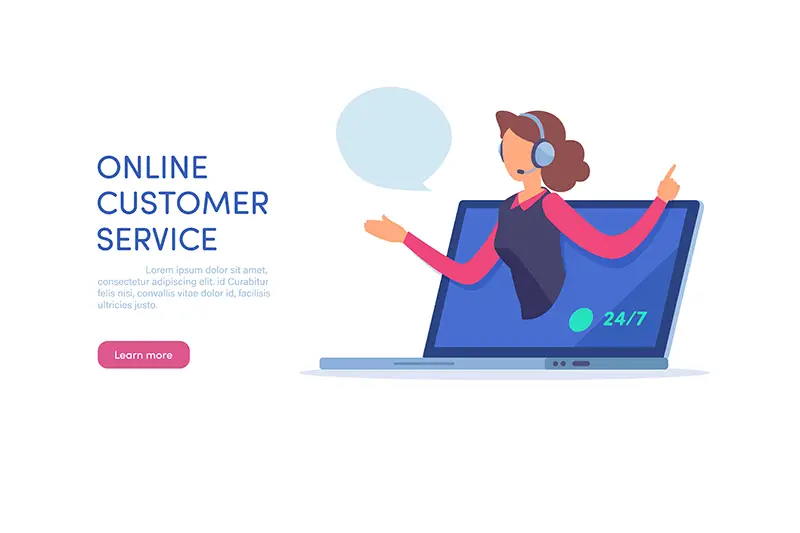 Call center agent support online customer service on website