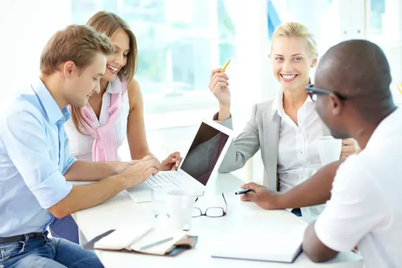 Group of diverse people working together in the office