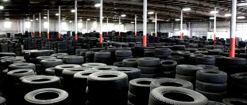 Stock of used tires 