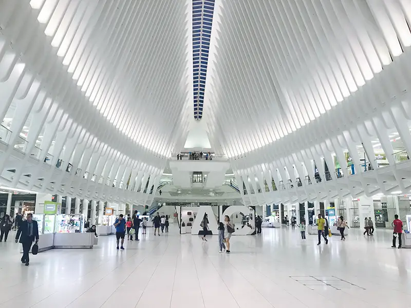 People walking inside the building