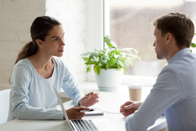 Woman consultant advising her client