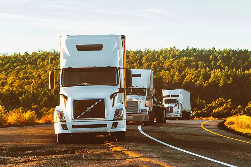 White truck on side of the road