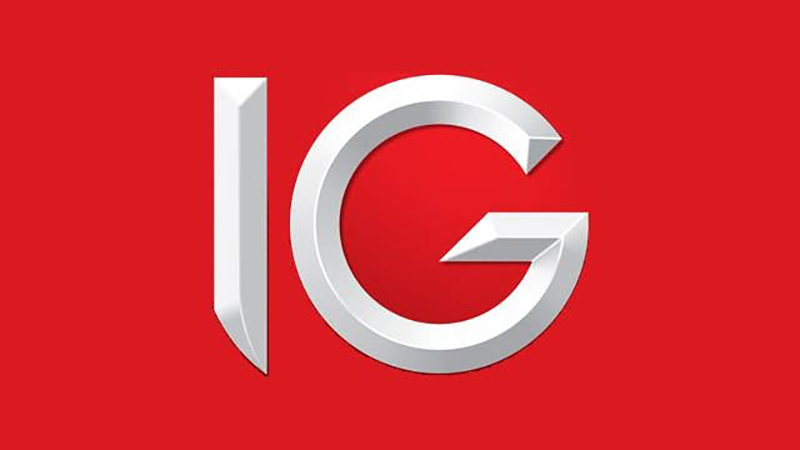 IG text logo with red background