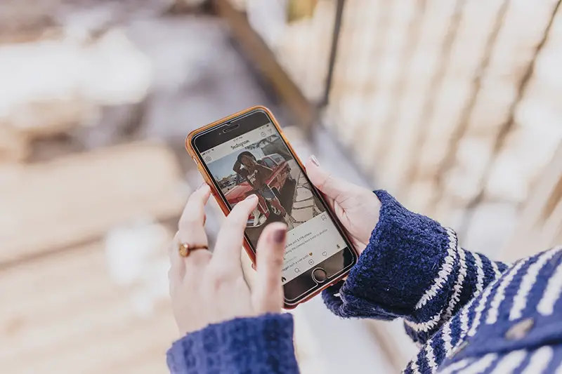 Person holding phone