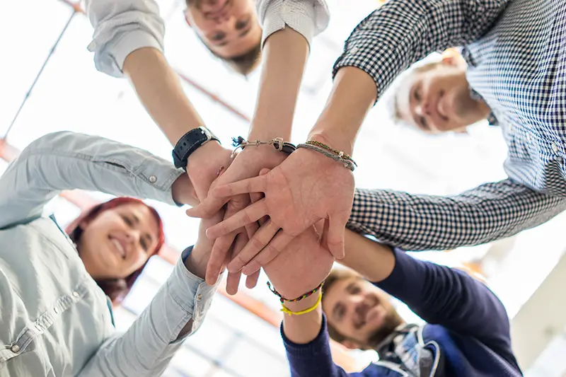 Group of people in a team building