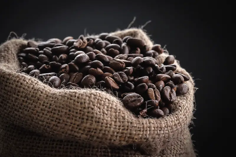 Coffee beans in sack