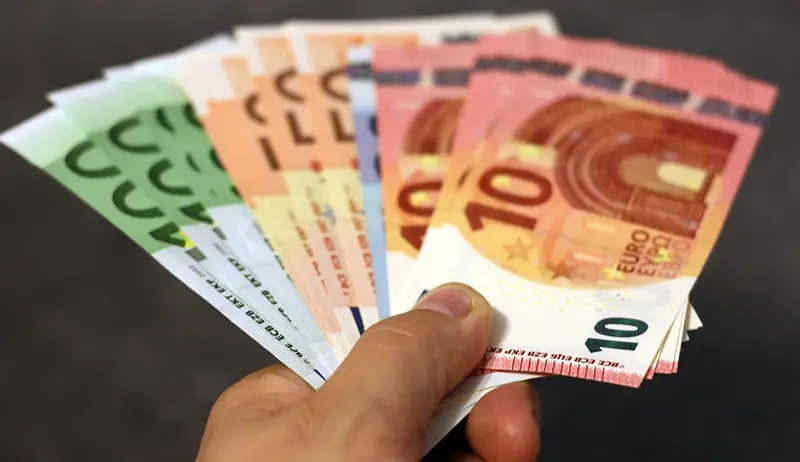 Euro pound banknote