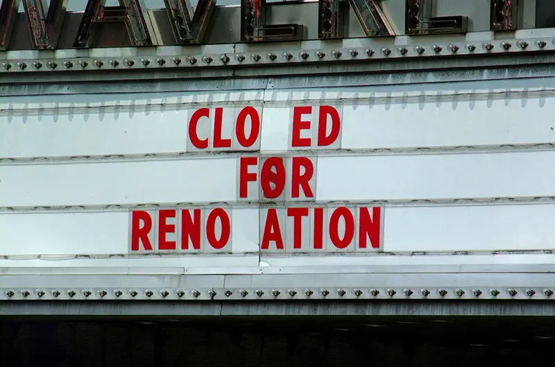 Building renovation sign