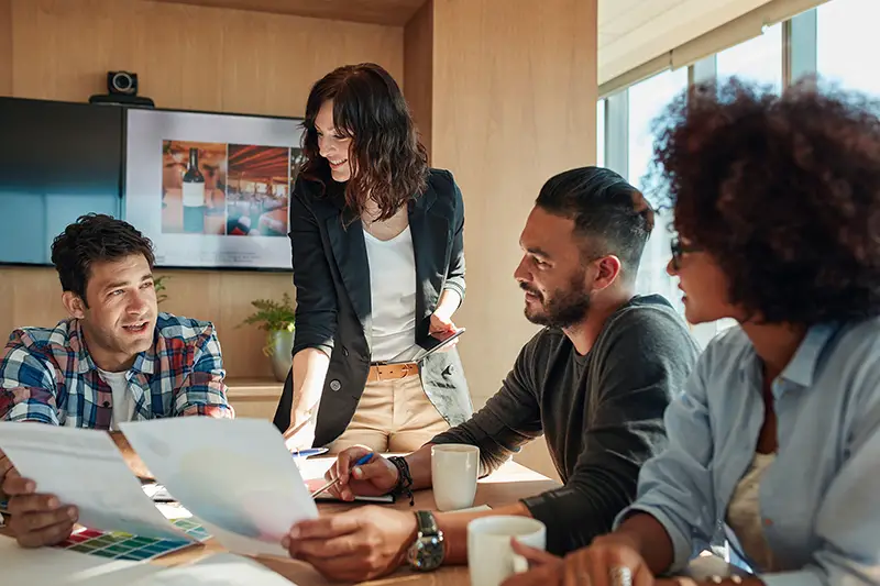 Group of business people discussing business plan