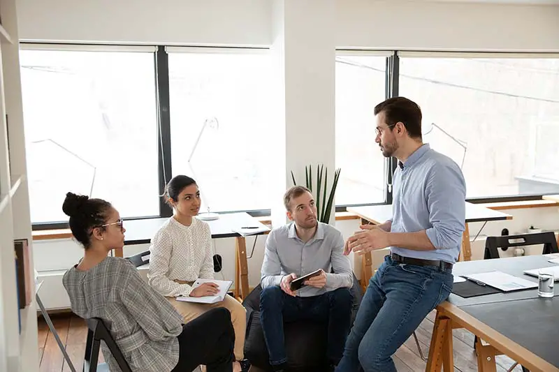 briefing meeting in modern office