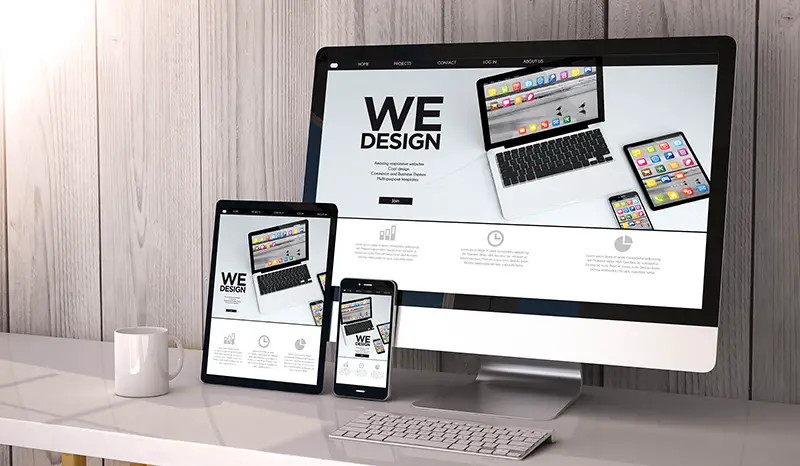 responsive website design on screen