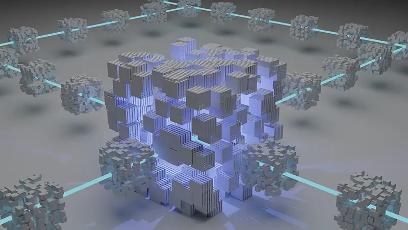 Blockchain 3D concept